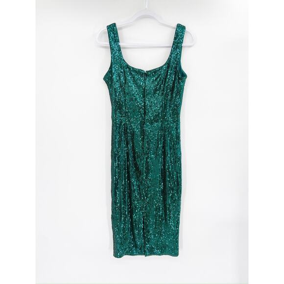 Dress the Population Sloane Deep Emerald Green Sequin Sheath Dress Size M - Picture 6 of 6